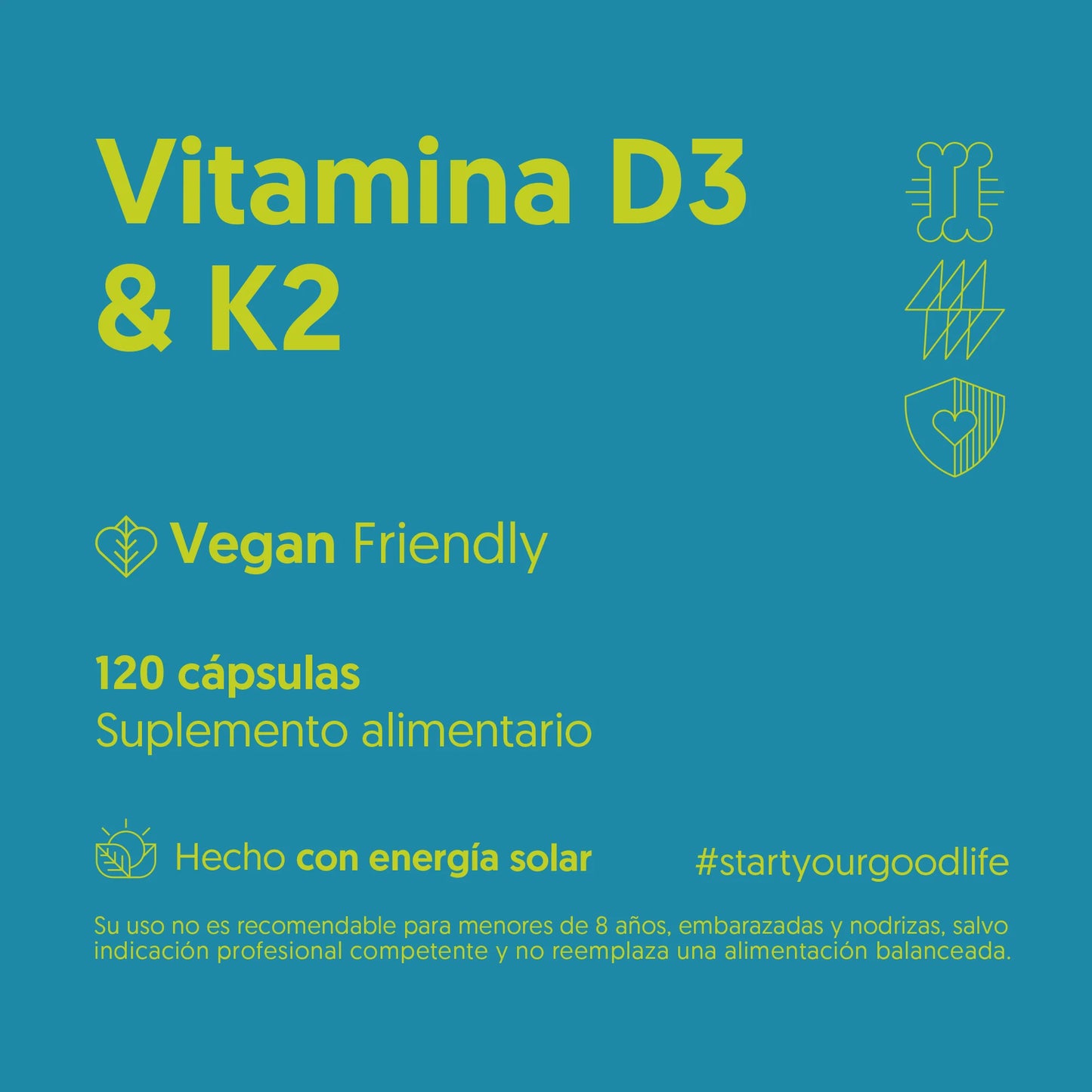 Vitamina D3 + K2 Biostream (120 Capsulas)