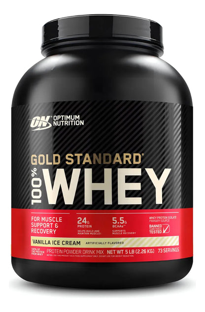 💪 Proteina Gold Standard 100% Whey – Sabor Vainilla Ice Cream (5 lbs / 73 servicios)